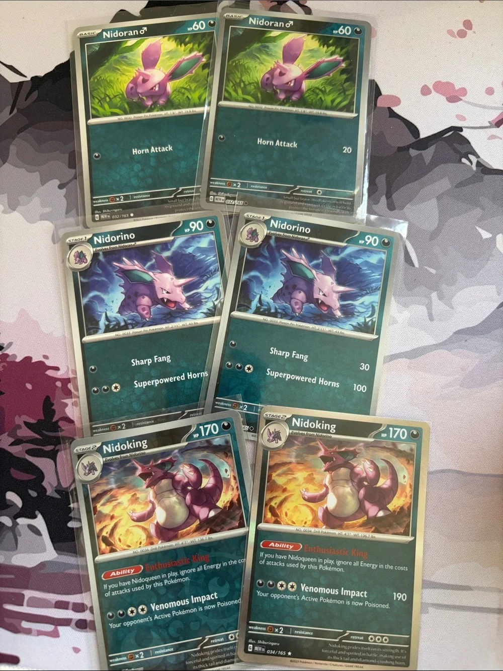 ☠️ Nidoran, Nidorino & Nidoking Evolution Pokémon 151 Lot | Reverse Holo ✨5/$25✨